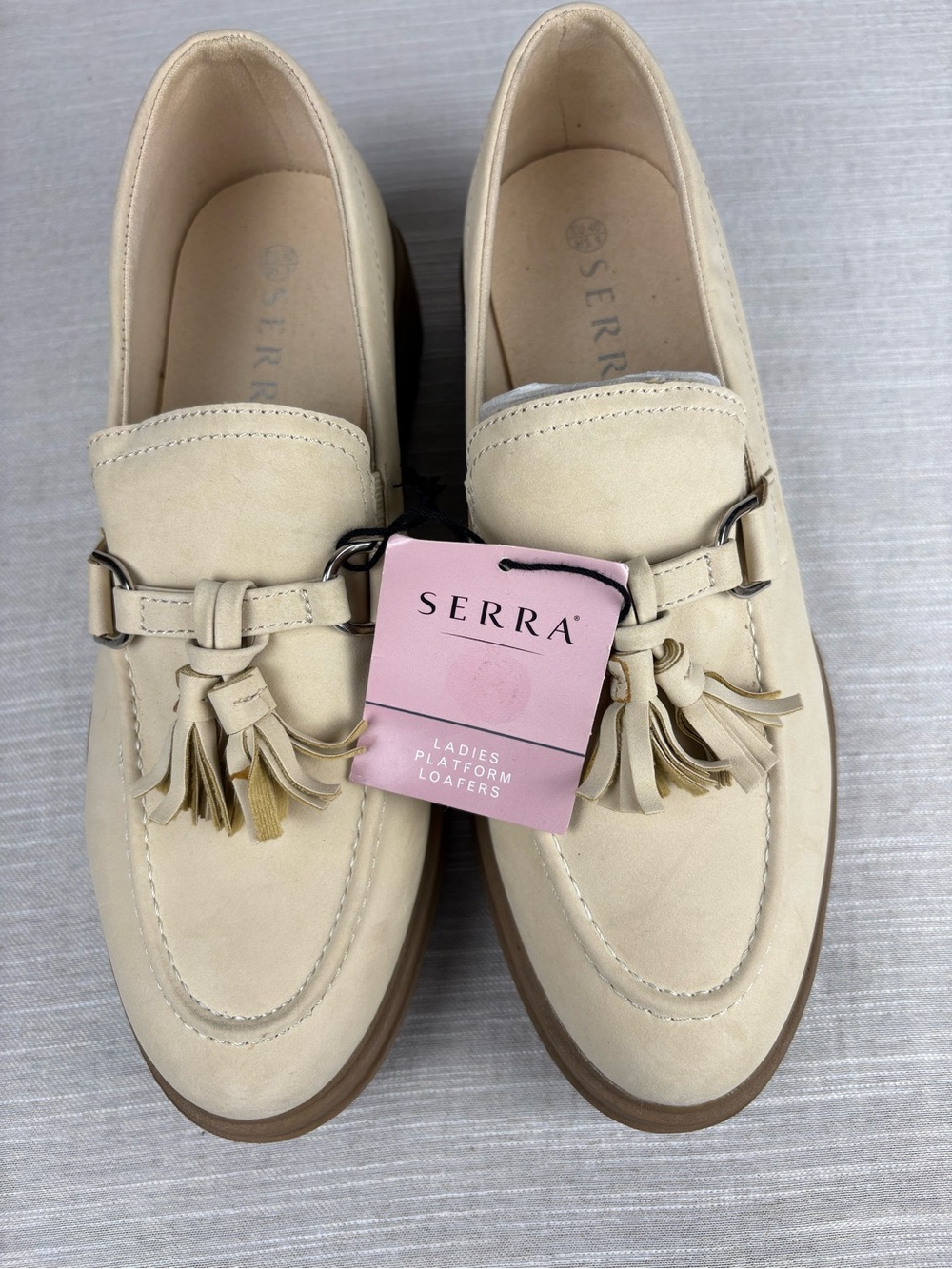Serra Cream Tassel Platform Loafers